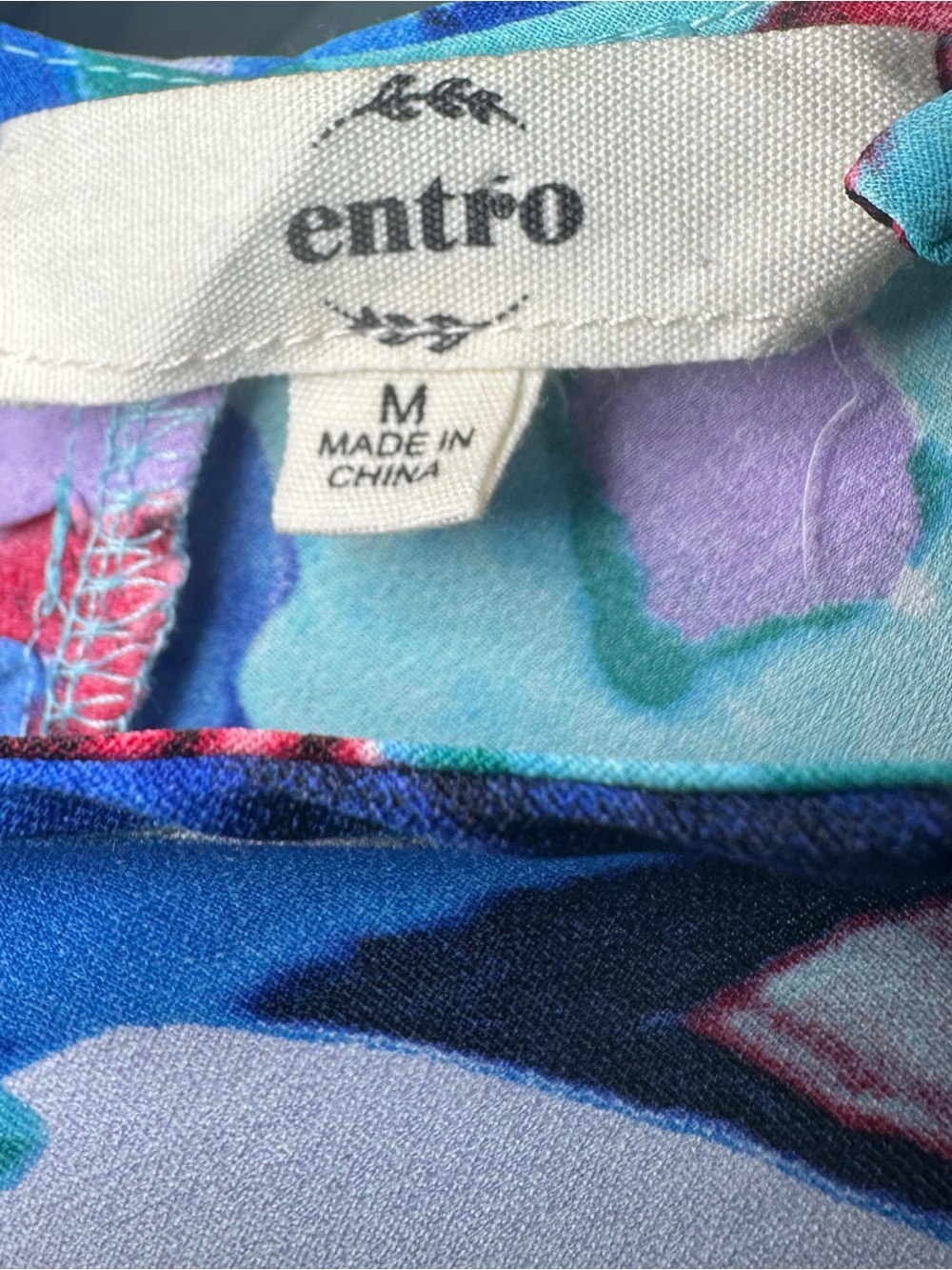 entro V-Neck Flutter Sleeve Blouse in Aqua & Lilac Floral - Picture 3 of 10